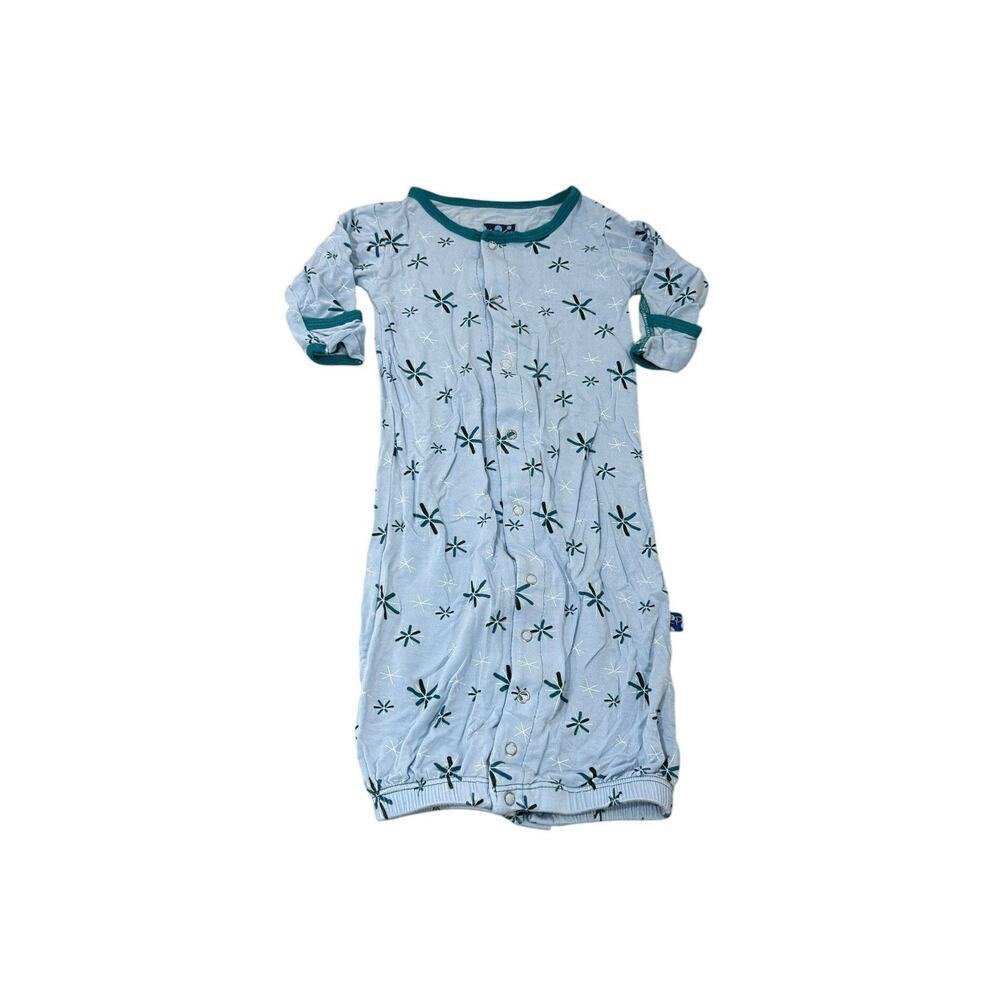 Kickee Pants 100% Bamboo 0-3 Months Baby Sleep Dress Gown Soft Snowflakes